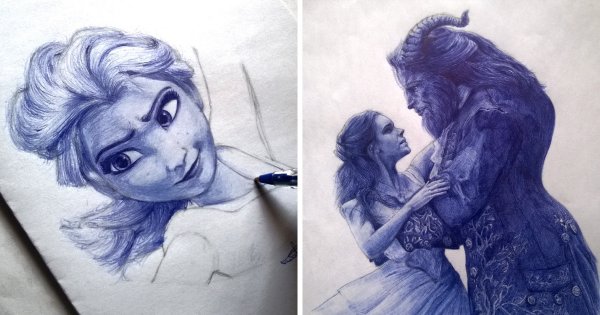 Красивые рисунки шариковой ручкой