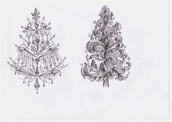 Елка карандашом