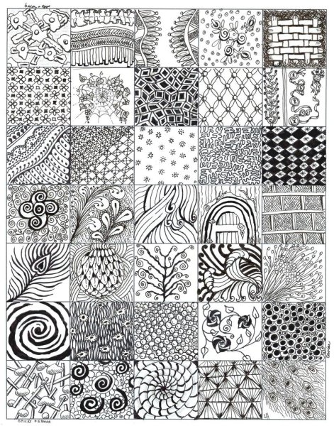Упражнения Зентангл