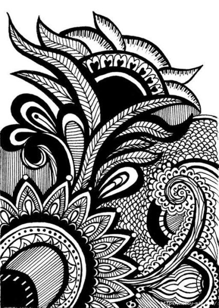 Красивые узоры черной ручкой