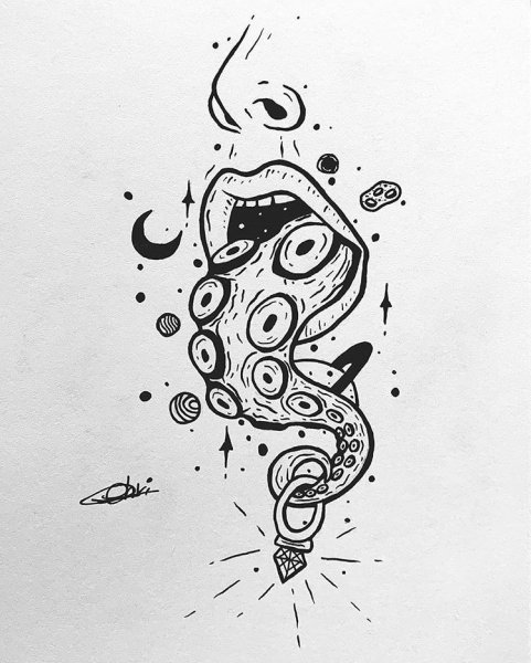 Психоделические тату эскизы