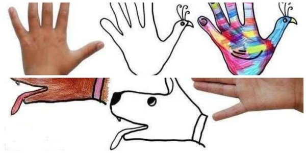 Рука обведенная на бумаге