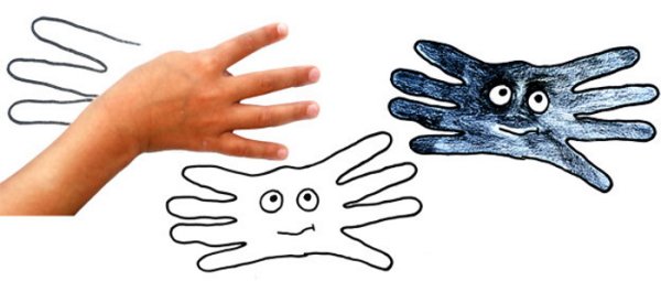 Рисование для детей обвести руку