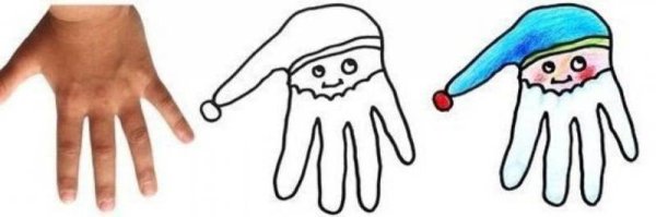 Рисование обводим ладошку