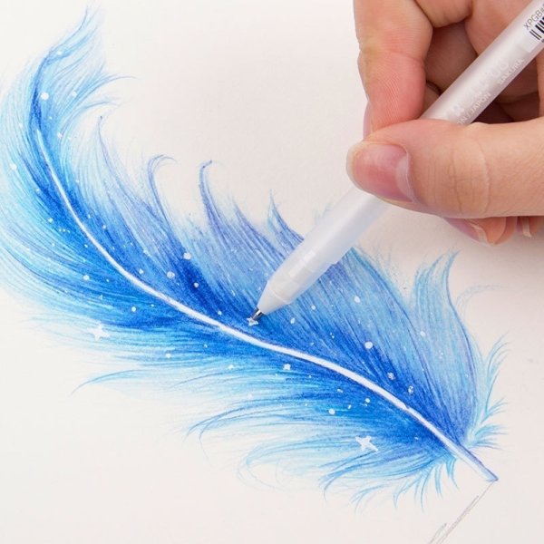 Рисование цветов гелевыми ручками