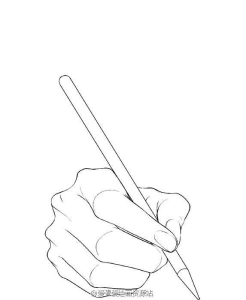 Рука с ручкой референс