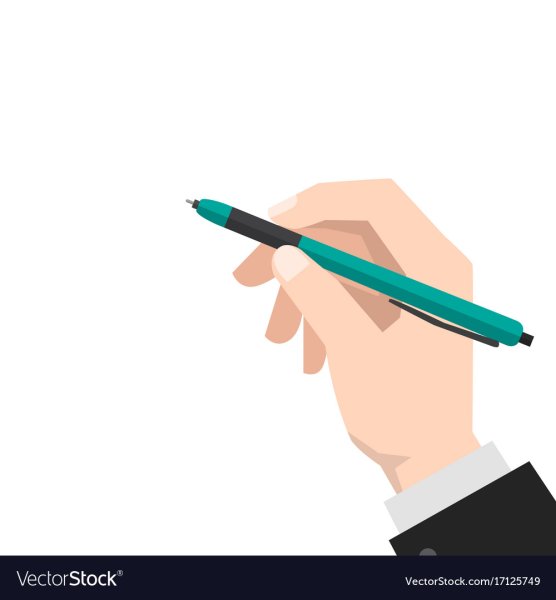 Рука с ручкой мультяшный