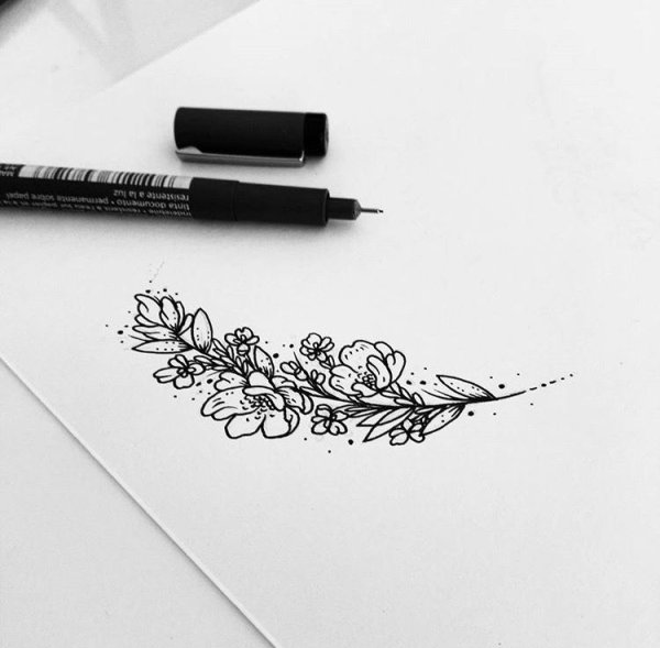 Рисование капиллярной чёрной ручкой