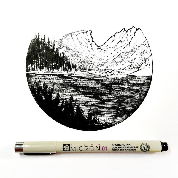 Рисунки чёрной ручкой