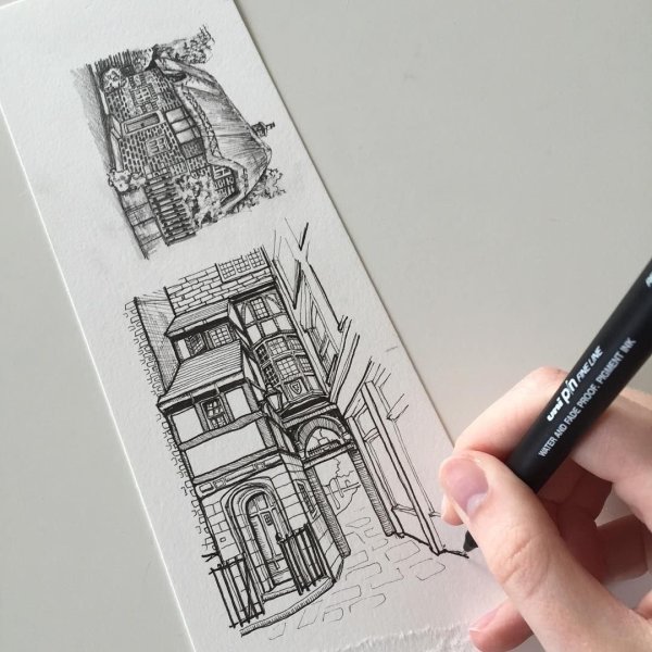 Картины капиллярными ручками