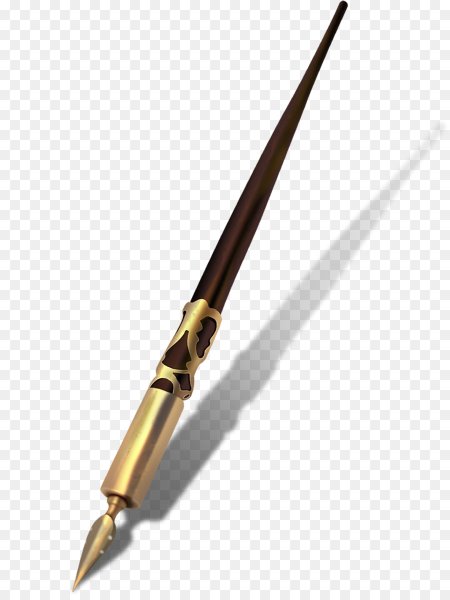 Перьевая ручка на прозрачном фоне