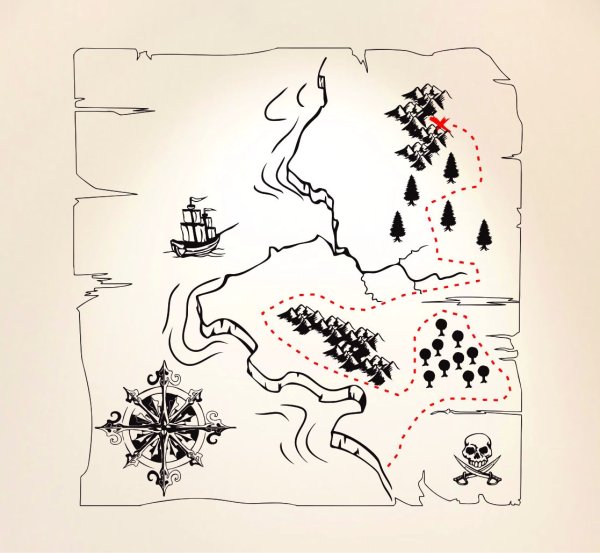 Карта сокровищ эскиз