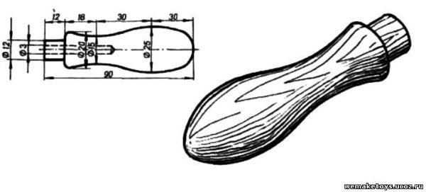 Чертеж рукоятки для стамески