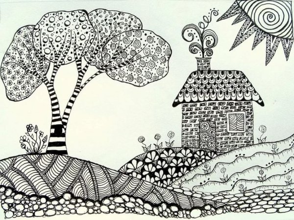 Зентангл пейзаж