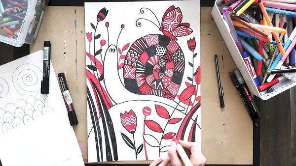 Графика фломастерами