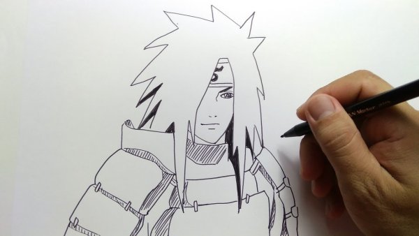 Наруто чёрной ручкой