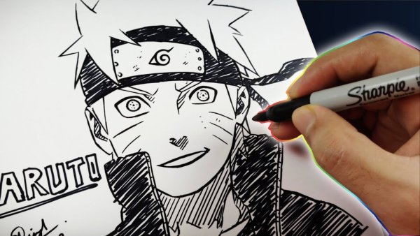 Рисунок Наруто и Пейна