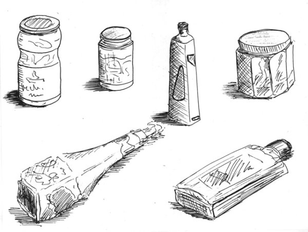 Зарисовки различных предметов