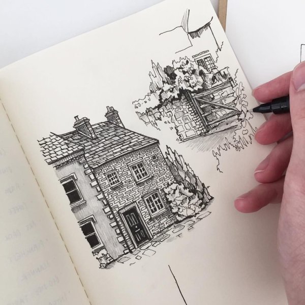 Скетчинг гелевой ручкой