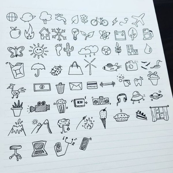 Мини рисунки для ежедневника черной ручкой
