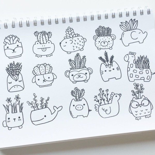 Наклейки для скетчбука черно белые