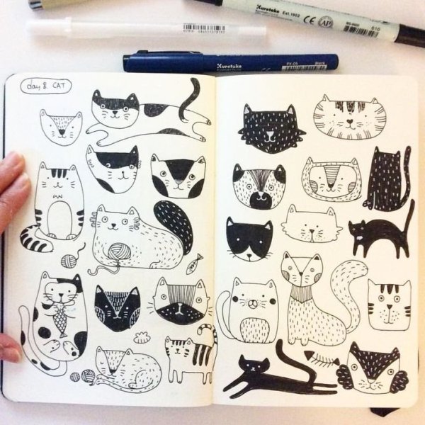 Котики для скетчбука