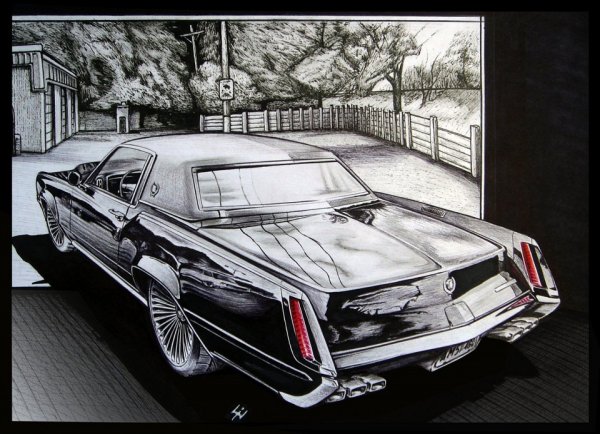 Машина черной ручкой