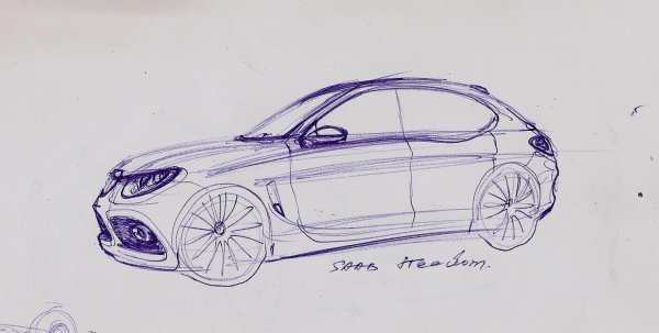 Автомобиль нарисованный ручкой