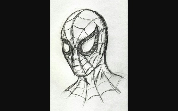 Человек паук срисовать