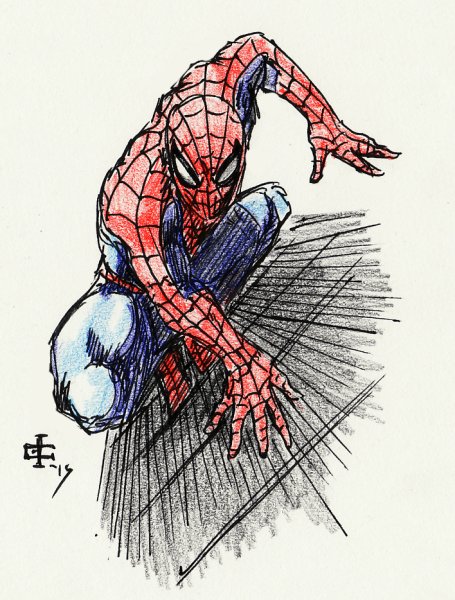 Нарисовать человека паука ручкой