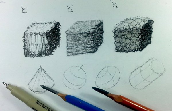 Фактурный рисунок карандашом