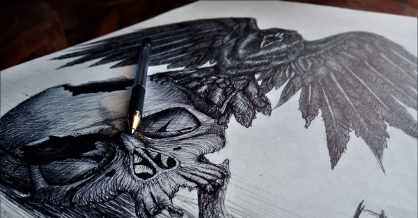 Триде рисунки черной ручкой