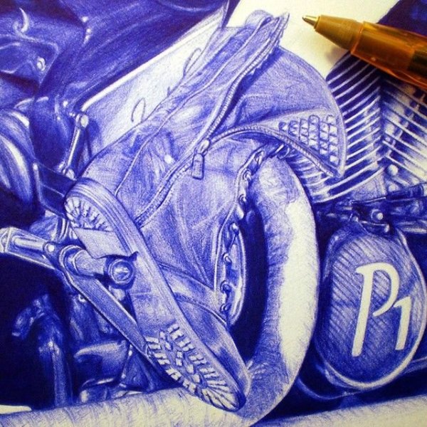 Гравюра шариковой ручкой