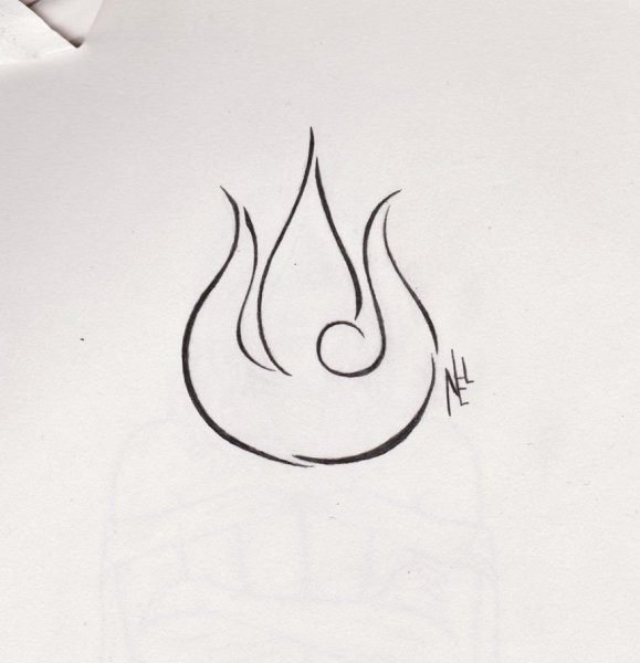 Несложные тату огонь