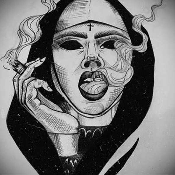 Монашка тату эскиз