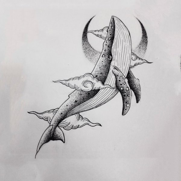 Татуировка кит эскизы
