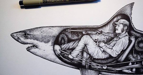 Ручка "акула", черная