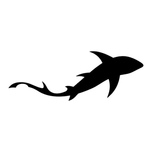 Тату акула контур