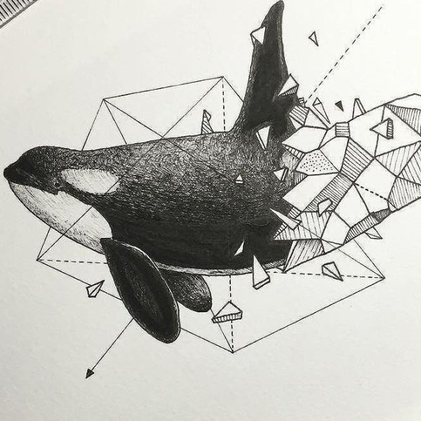 Рыба в геометрическом стиле