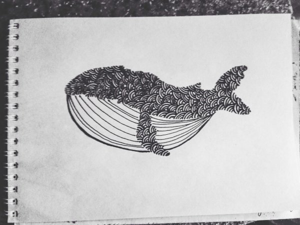 Кит гелевой ручкой