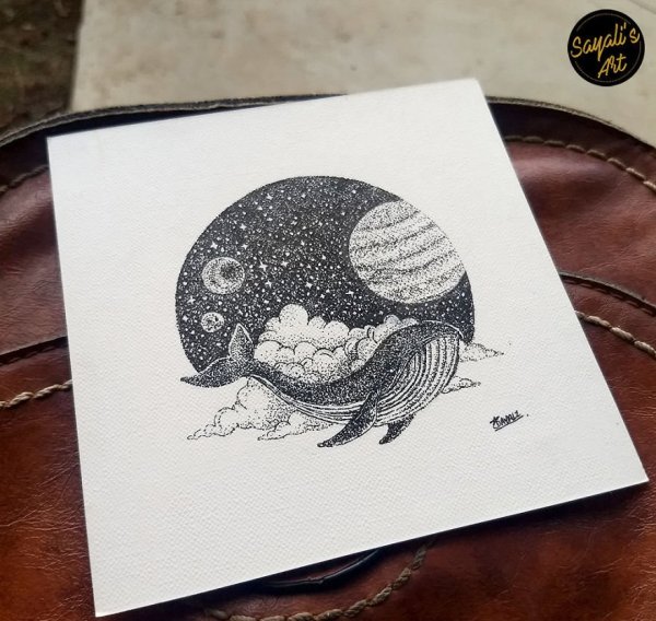 Точечная техника рисования гелевой ручкой