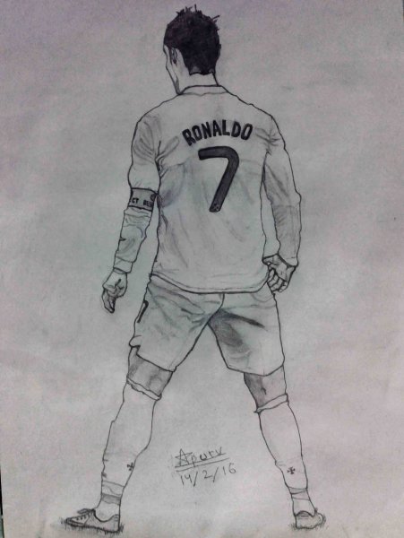 Криштиану Роналду рисунок в полный рост
