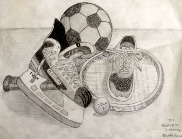 Спортивный натюрморт раскраска