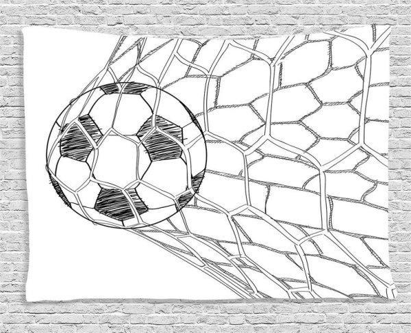 Раскраска мяч в воротах