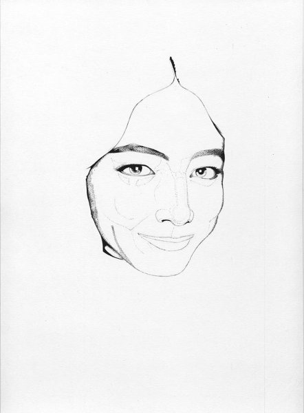 Рисунки чёрной ручкой лицо