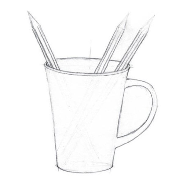 Рисунок кружки карандашом