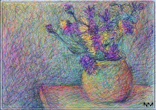 Рисование цветными шариковыми ручками