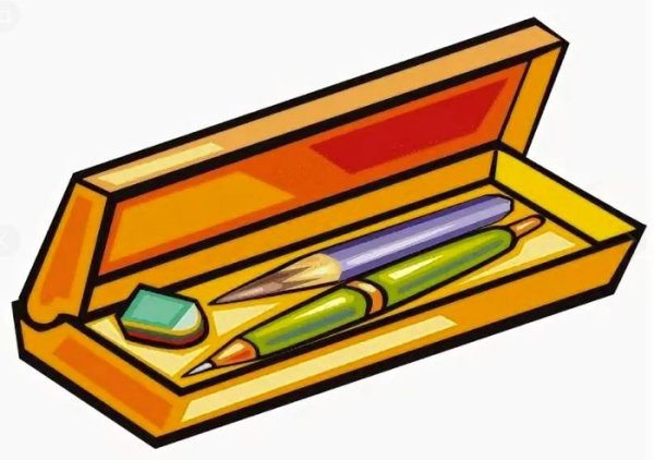 Пенал ручка карандаш на прозрачном фоне