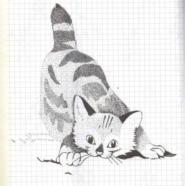 Котики гелевой ручкой