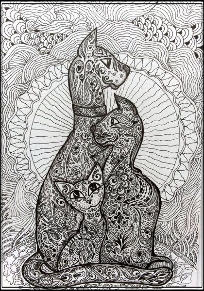 Дудлинг кошка